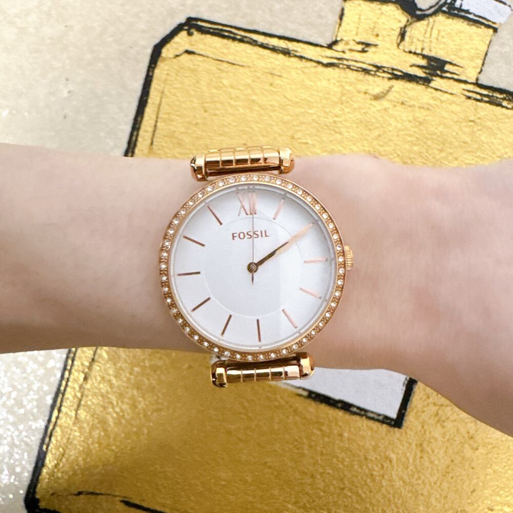Fossil BQ3497 Tillie Three-Hand Rose Gold-Tone Stainless Steel Watch